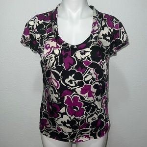 Apostrophe Purple Black White Top Sz S